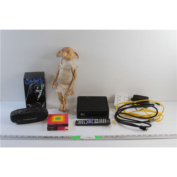 Dobby Doll, Star Wars Trilogy VHS Movie, Polaroid Colorpack Film, GCI TV Receiver and Audio/Video Se