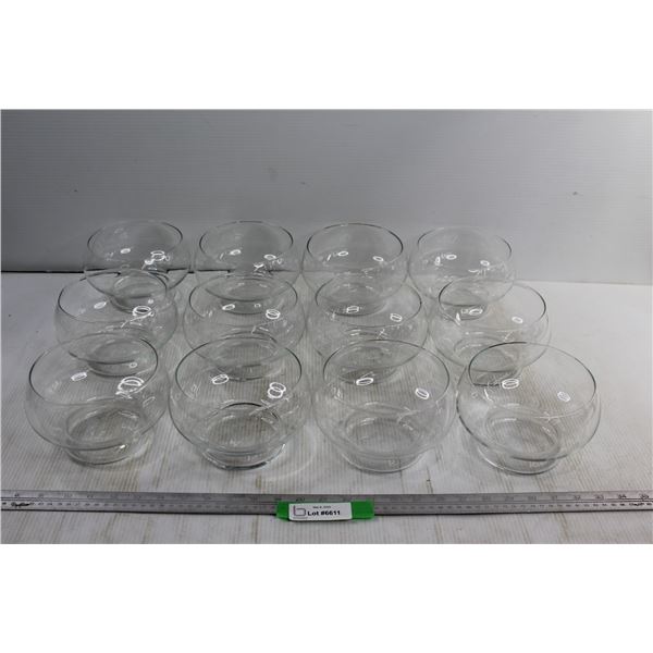 (8) Clear Glass Decorative Bowls- All 4.5'' Tall