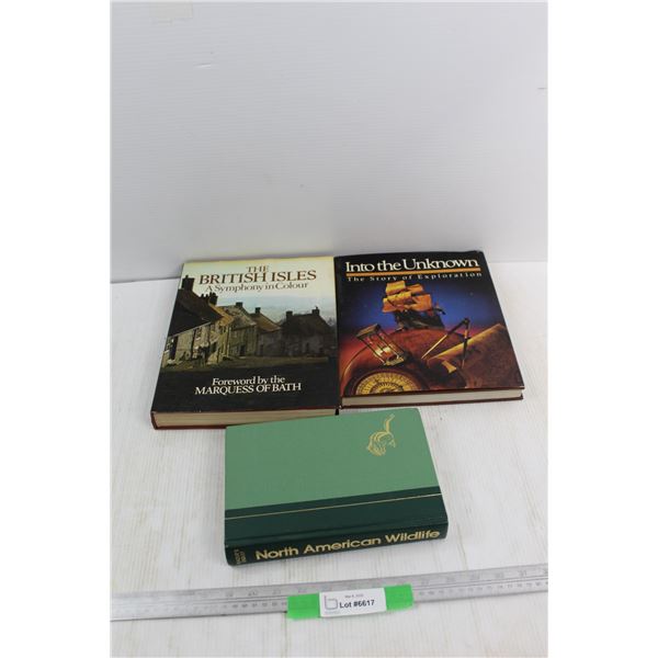 (3) Non Fictional Books, Reader's Digest North American Wildlife, The Story Of Exploration, Misc