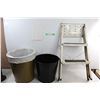Image 1 : *(2) Small Round Metal Garbage Cans, Small Metal 2 ft Step Ladder