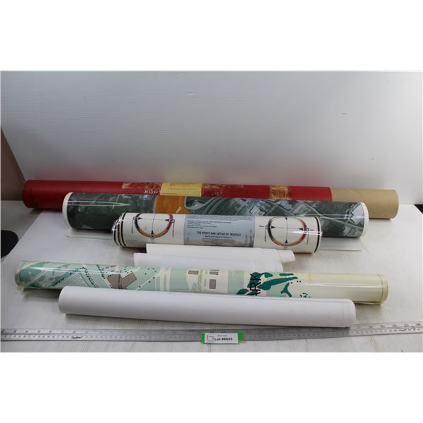Approximately (15) Map Layout Posters- Largest Is 46.5'' x 32''