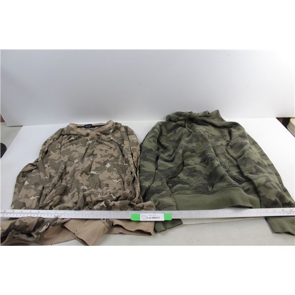 Calvin Klein Long Sleeve Shirt- Size XL, George Camo Hoodie- Size Medium