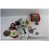 Image 1 : Tin w/ Various Trinkets, Pins, Glass Stones, Keys, Misc