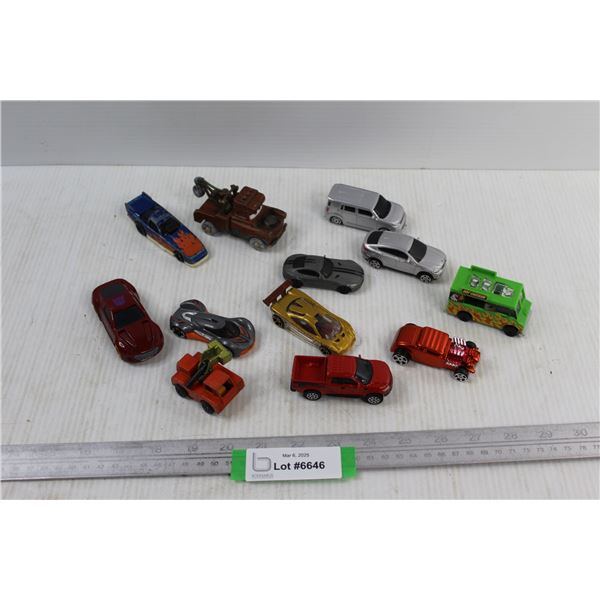 (12) Diecast Toy Cars, Hotwheels, Matchbox, Misc