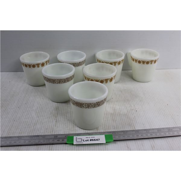(7) Vintage Pyrex Glass Cups