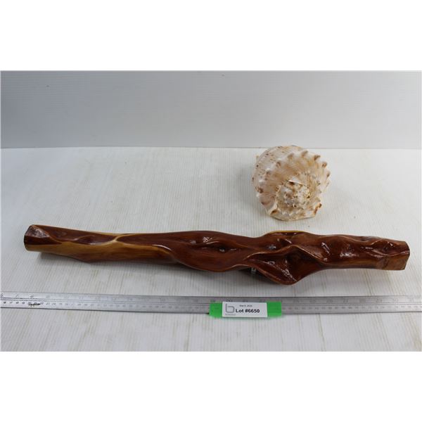 Wooden Decoration Wall Decor- 24'' Long, Large Conch Shell