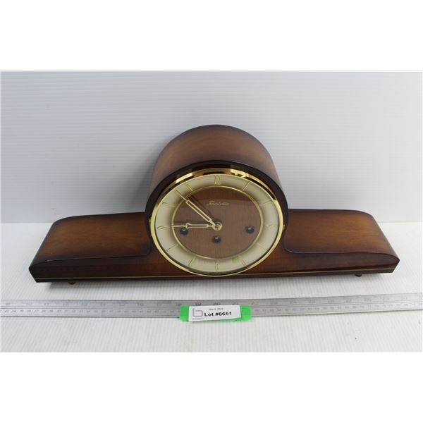 Wooden Forestville Mantle Clock, Made In Germany- 20'' x 8''