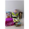 Image 3 : Buzz Lightyear Stuffie 21.5" Tall, Mother Angel Figurine, (5) Kids' Books, Misc.