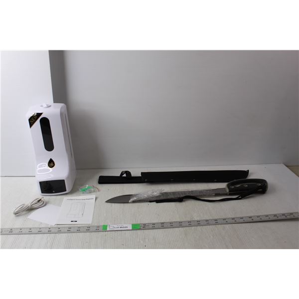 K9 Automatic Soap Dispenser, 21" Long Machete with Case