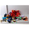 Image 1 : (2) Elmo Figurines- Needs Batteries, Barbie, Toy Vehicles, Misc.
