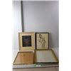 Image 1 : (2) Art Frames and (2) Indigenous Framed Art Pieces Up to 17.75" Tall & 14" Wide