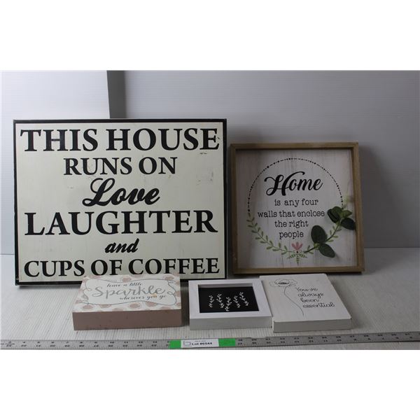 (5) Home Decor Wall Items Up to 14" Tall x 18" Wide