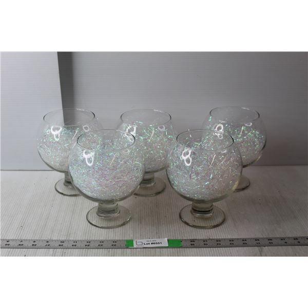 (5) Glass Centrepieces 7" Tall