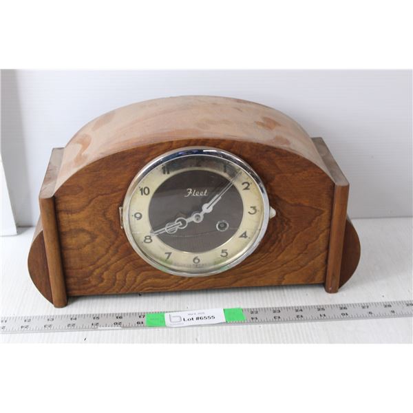 Fleet Vintage Wood Chime Clock 14.75" Long
