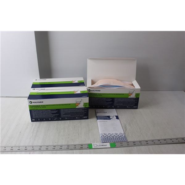 (3) Boxes of Halyard Fluidshield Respirator Masks