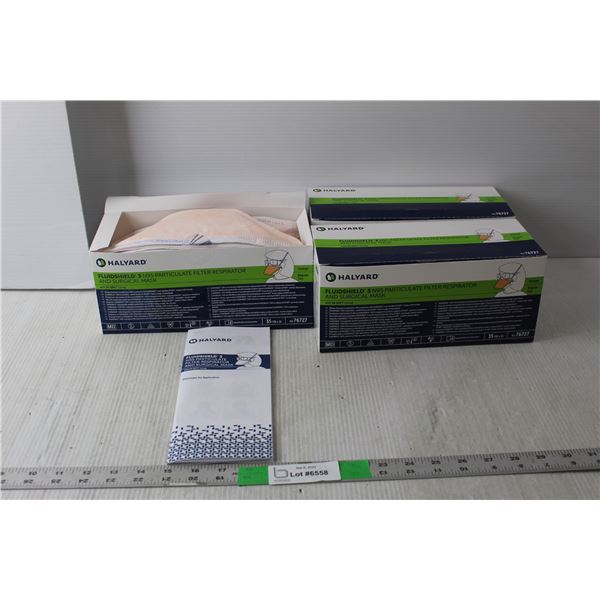 (3) Boxes of Halyard Fluidshield Respirator Masks