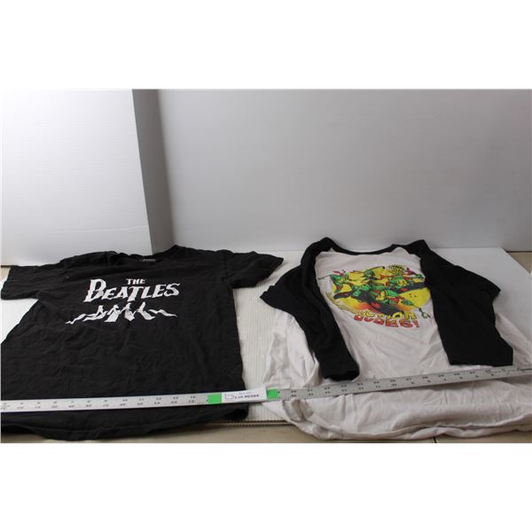 (2) Shirts- TMNT-L & The Beatles-S