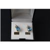 Image 2 : ^14K Gold Plated Blue Topaz Ring-7 & Earrings Cannot Authenticate