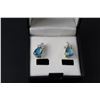 Image 2 : ^14K Gold Plated Blue Topaz Ring-7 & Earrings Cannot Authenticate