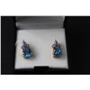 Image 2 : ^14K Gold Plated Blue Topaz Earrings Cannot Authenticate