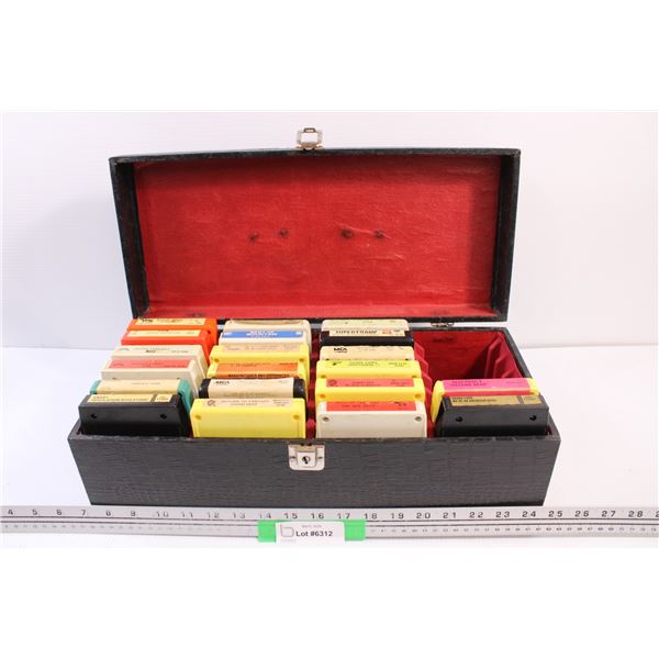 Eight Track Case with 8 Track Cassettes