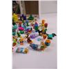 Image 5 : Multiple small Figures (Flintstones, Smurfs, etc) and small wooden Stacking Game for children. Figur