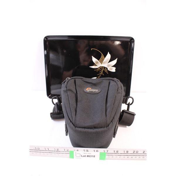 Lowepro SLR Camera case and a 10 1/2 x 14 Black Serving Tray (Plastic)