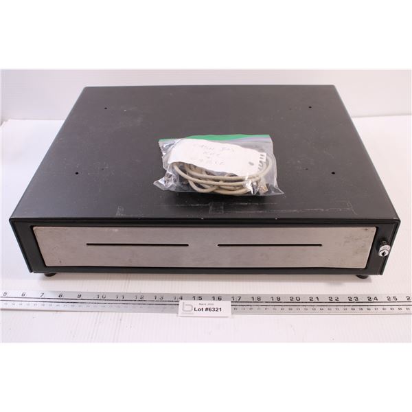 Cash Box for a Register and keys. Box is approx 19x15x4 1/2"