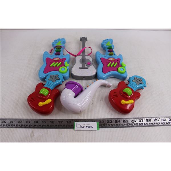 (6) Toy Musical Instruments - Untested - Batteries Needed