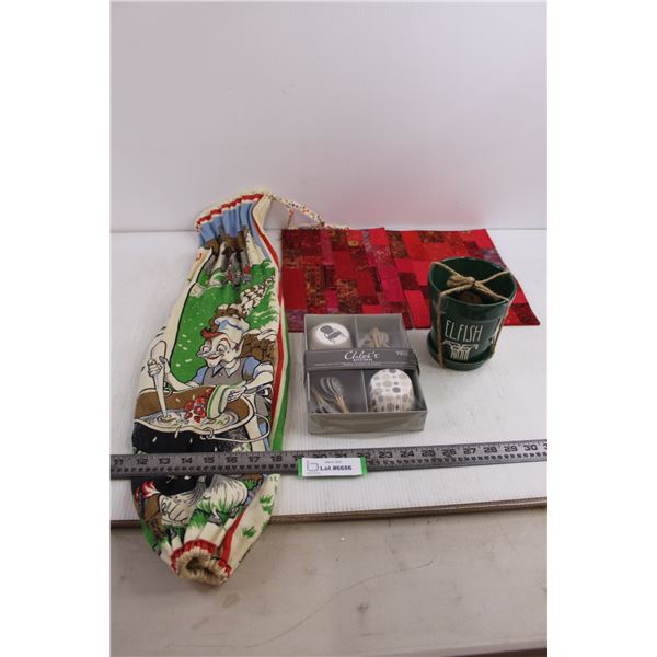 "Irish Stew" Plastic Bag Holder, Chloe's Kitchen Cupcake Collection, Elfish Flower Pot, Table Linens