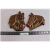 Image 1 : Pair Horse Art Wall Plaques - Both 9" x 6" Approx - Some Chips