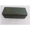 Image 4 : Vintage Metal Fishing Tackle Box 14.5" x 6.5" x 4.5" with Contents