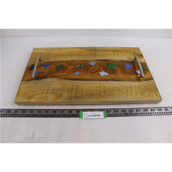 Custom Made Wooden Charcuterie Board 20" x 12"