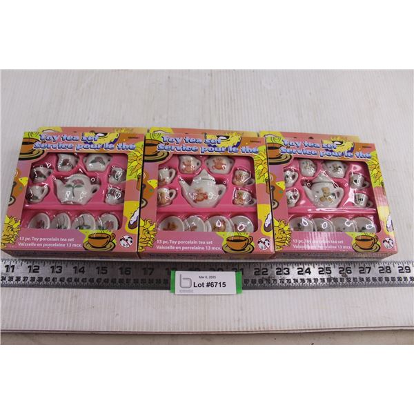 (3) 13 piece Toy Tea Sets (NIB)