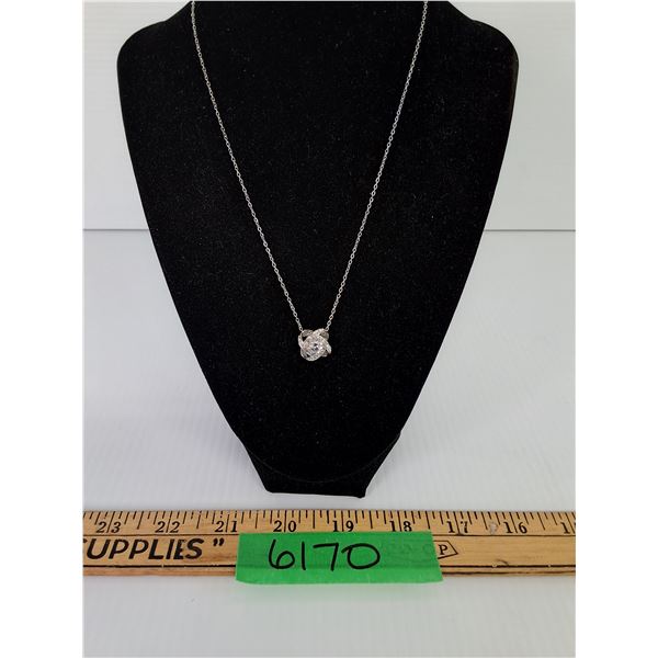 Round Sterling Silver Pendant Necklace