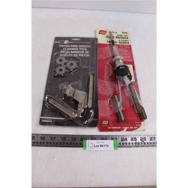 (2) Automotive Tools (Piston Ring Groove Cleaning Tool & Stone Type Glaze Breaker)