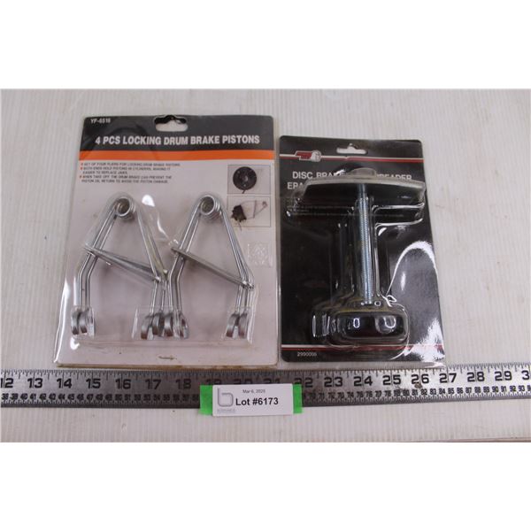 (2) Automotive Tools (4 PCS Locking Drum Brake Pistons & Disc Brake Pad Spreader)