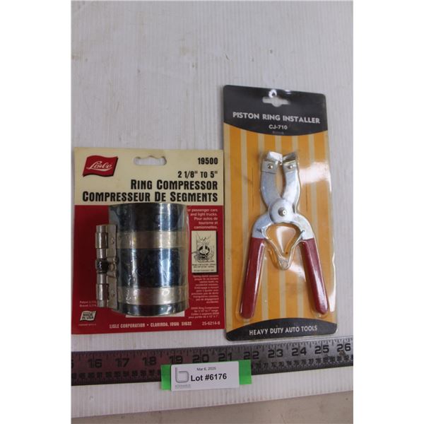 (2) Automotive Tools (Piston Ring Installer & 2-1/8" to 5" Ring Compressor)
