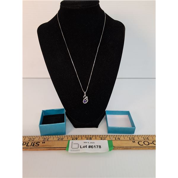 Swan Sterling Silver Pendant Necklace