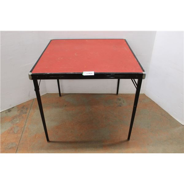 * Vintage Foldable Metal Frame Game Table 30" x 30" x 28"