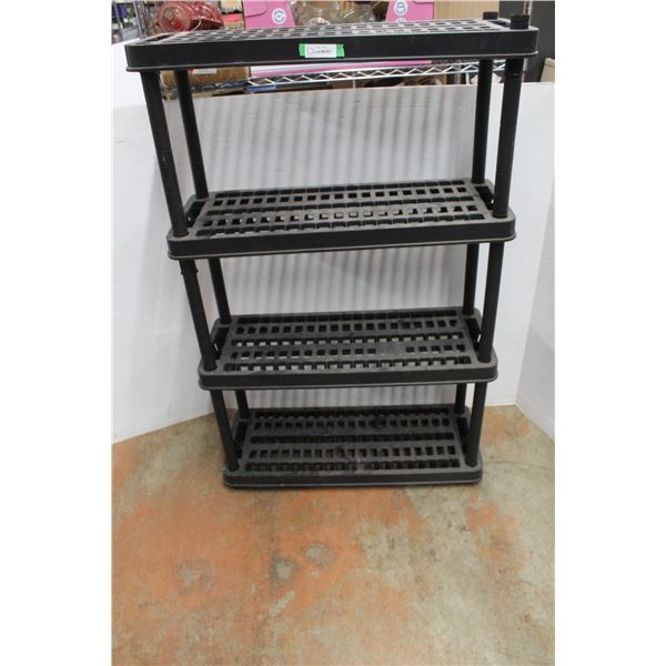 * 4-Level Plastic Shelving Unit - Complete - 36" x 14" x 56"