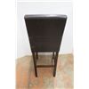 Image 2 : * Faux Leather Wood Framed Bar Stool - 45" Back & 29" Seat