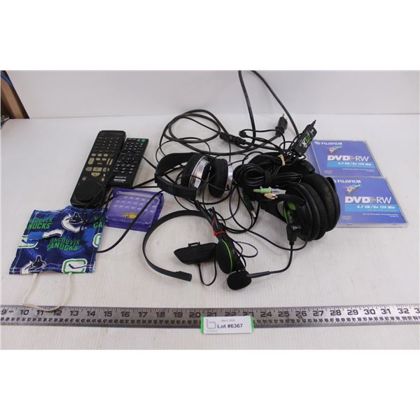 (3) Headphones, (2) Remotes, Misc.