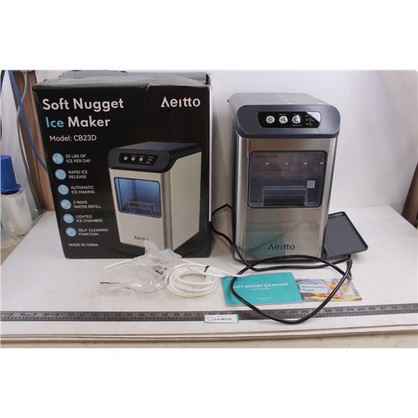 Aeitto Soft Nugget Ice Maker Model CB23D - Appears Unused - Box 16" x 18" x 12"
