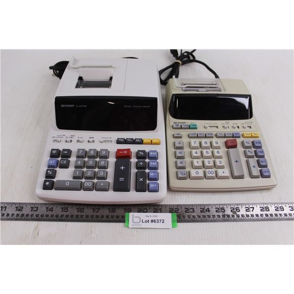 (2) Sharp Office Calculators (EL2607R3 & EL1801V) - Tested