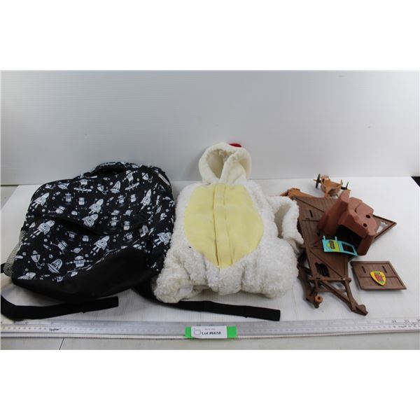 Spaceship Themed Backpack, Old Navy Chicken Dog Costume, Misc