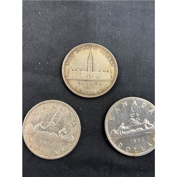 3 Canadian $1 Coins (80% Silver)