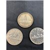 Image 1 : 3 Canadian $1 Coins (80% Silver)