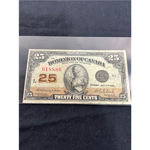 Dominion of Canada 1923 Twenty Five Cent Bill