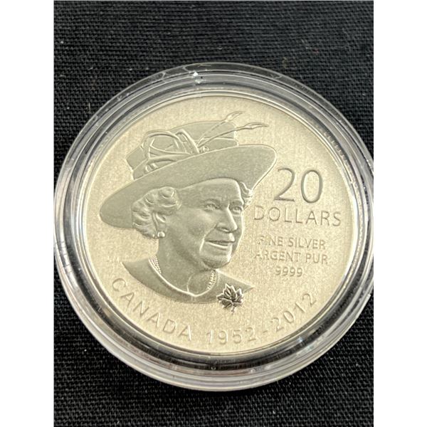 2012 $20 Fine Silver Queen Elizabeth II's Diamond Jubilee Coin
